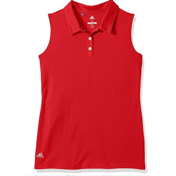 adidas Girl's Tournament Sleeveless Polo - Red - S - NWT - Picture 1 of 1